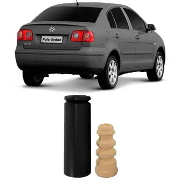 Kit Batente Coifa Amortecedor Volkswagen Polo Sedan 2003 a 2015 Traseiro Sampel SK423S